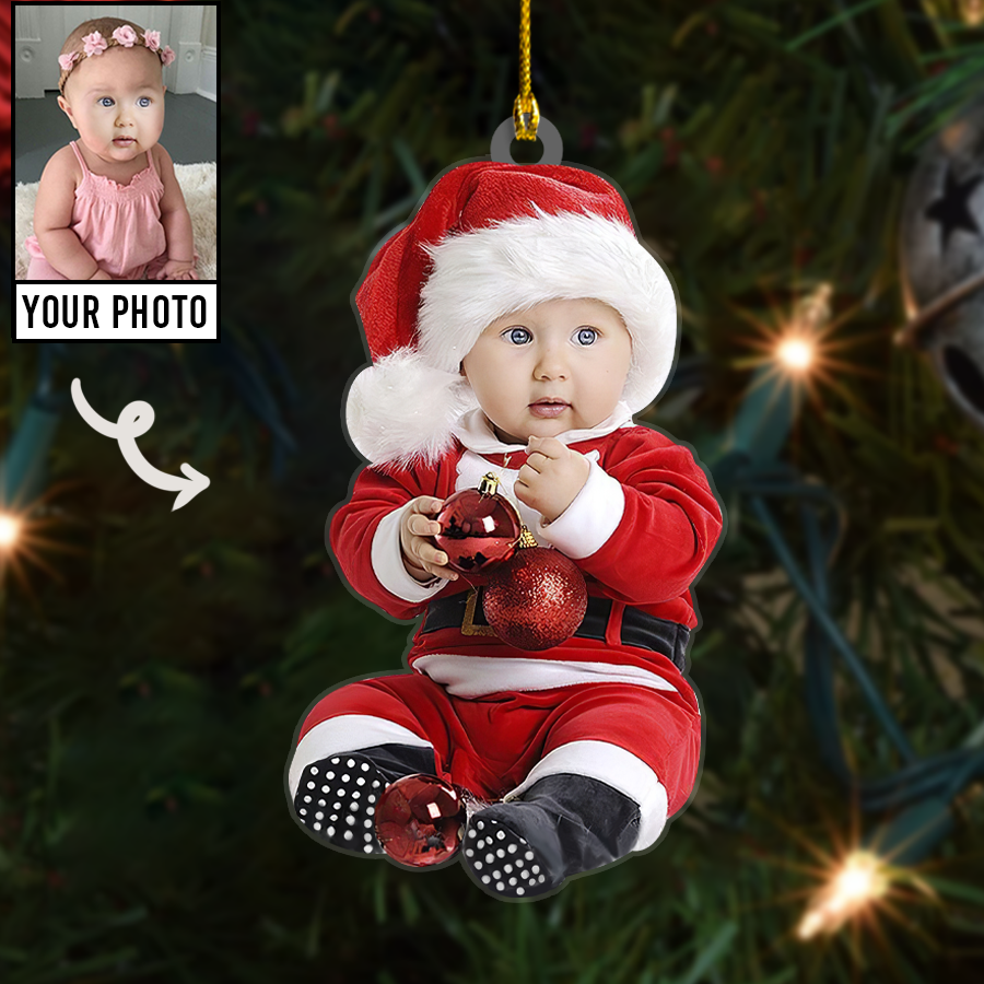 Cute Baby Custom Photo Christmas Ornament 