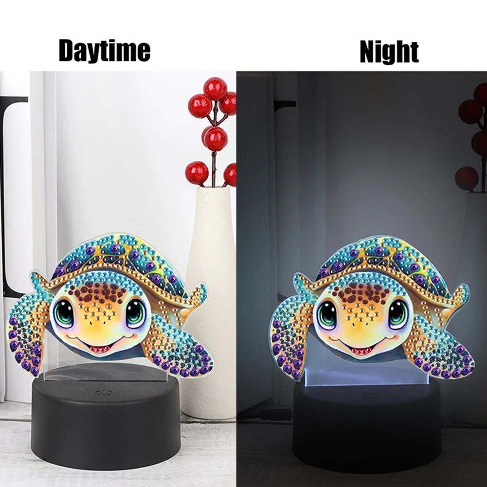 5D DIY Turtle Diamond Painting Night Light Diamond Painting Lamp