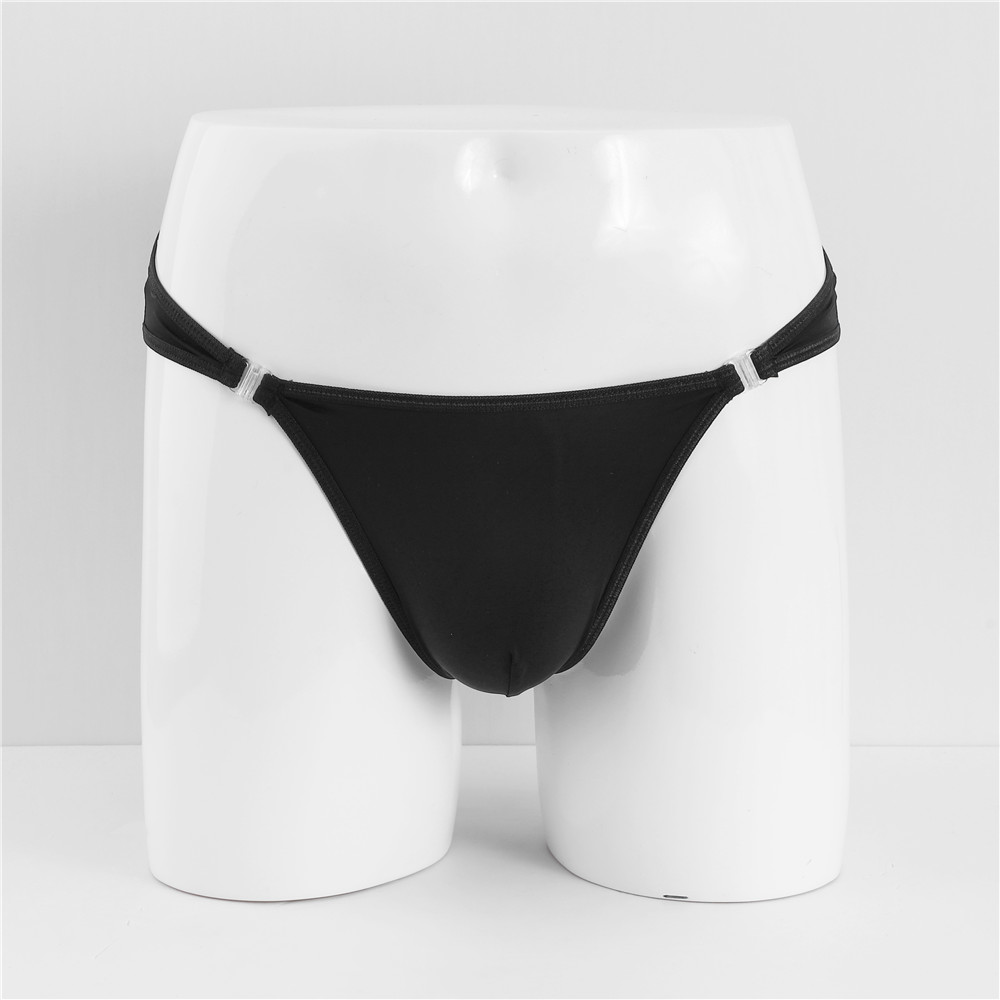 Detachable Sexy Ice Silk Stretch Sheer Low Rise Briefs