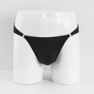 Detachable Sexy Ice Silk Stretch Sheer Low Rise Briefs