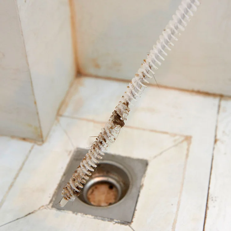 Sewer hair catcher cleaning stick brush