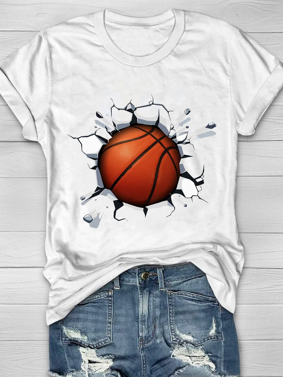 Basketball Breakout Superstar Print Short Sleeve T-Shirt