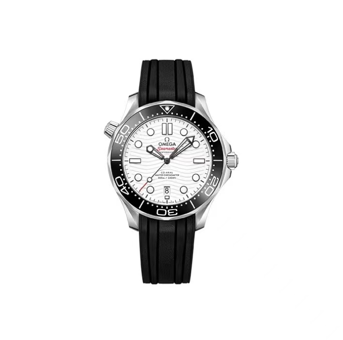 VS廠 OMEGA 歐米茄 海馬系列 42mm 精鋼白盤橡膠錶帶自動機械腕錶男 防磁日曆防水多功能
