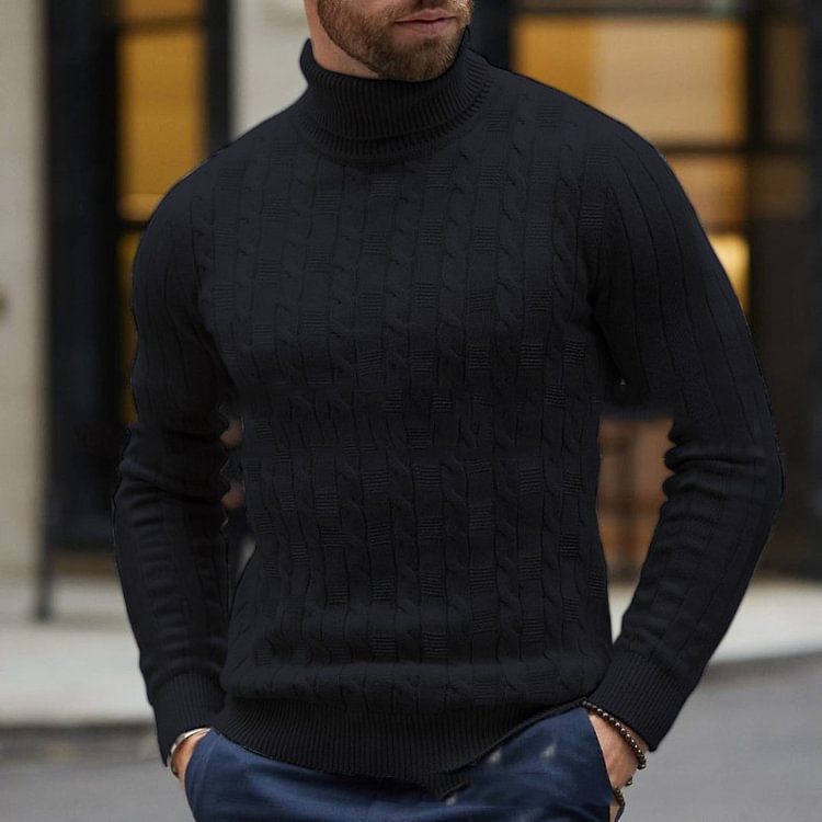 Men's Soild Color Warm Winter Sweater