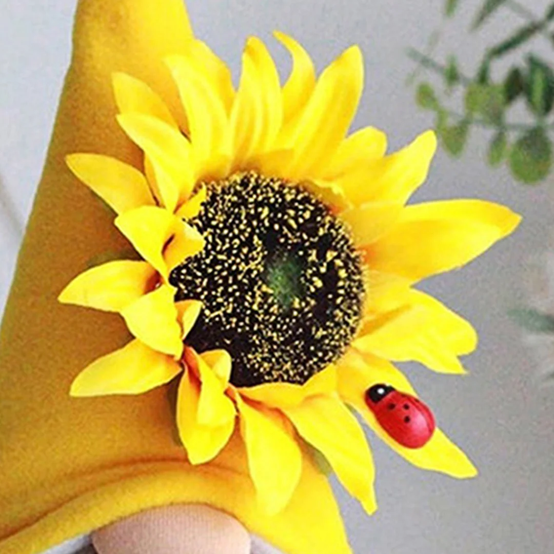 Sunflowers Gnome Plush, Faceless Elf Dwarf Tomte Doll Ornaments (Yellow)