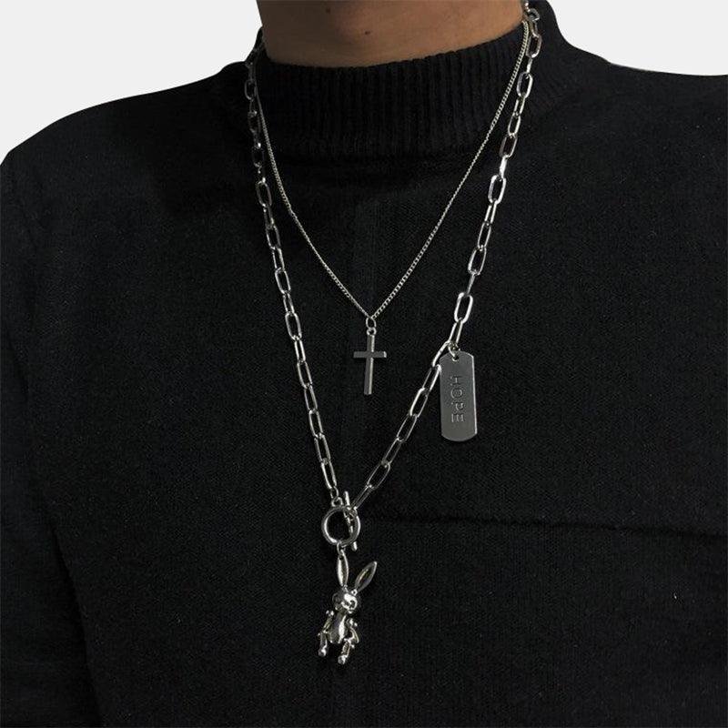 Cross Rabbit Necklace