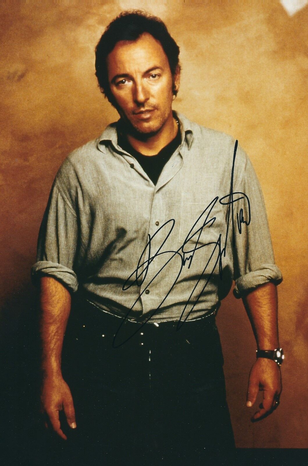 BRUCE SPRINGSTEEN SIGNED 12x8 Photo Poster painting - UACC & AFTAL RD AUTOGRAPH