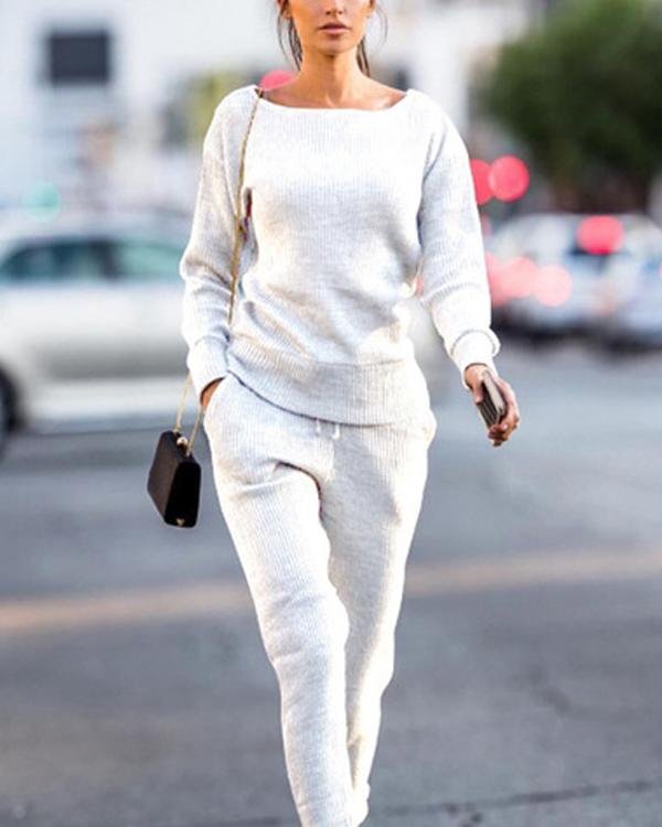 Casual Round Neck Sports Suit
