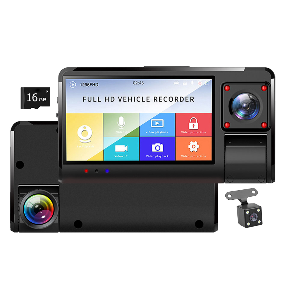 

Phisung K13 Dual Lens Car DVR Dash Cam with Rear View Camera + 16GB TF Card, 501 Original