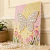 DIY Pearl Painting Tulips Butterfly for Home Decor with Frame(30x40cm)