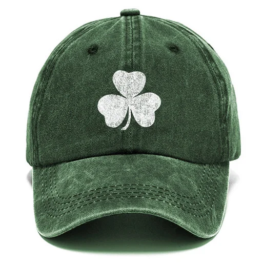 St. Patrick's Day Lucky You Shamrock Washed Cotton Sun Hat Vintage Outdoor Casual Cap、、URBENIE