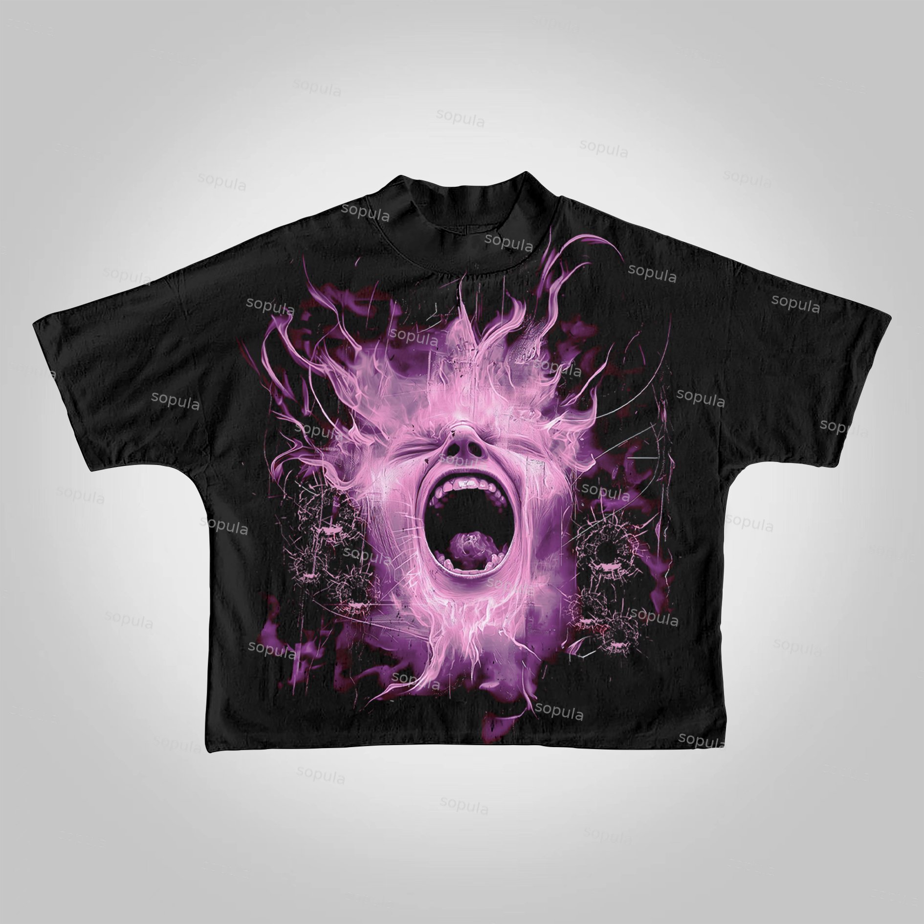 Sopula Flame Rage Graphics Cropped T-Shirts - Sopula｜Premium Graphic Tees & Graphic Clothing