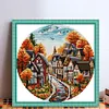 (Stamped/Counted) Autumn Street-14CT Cross Stitch 31*31cm/12.2*12.2in tapestrymarket