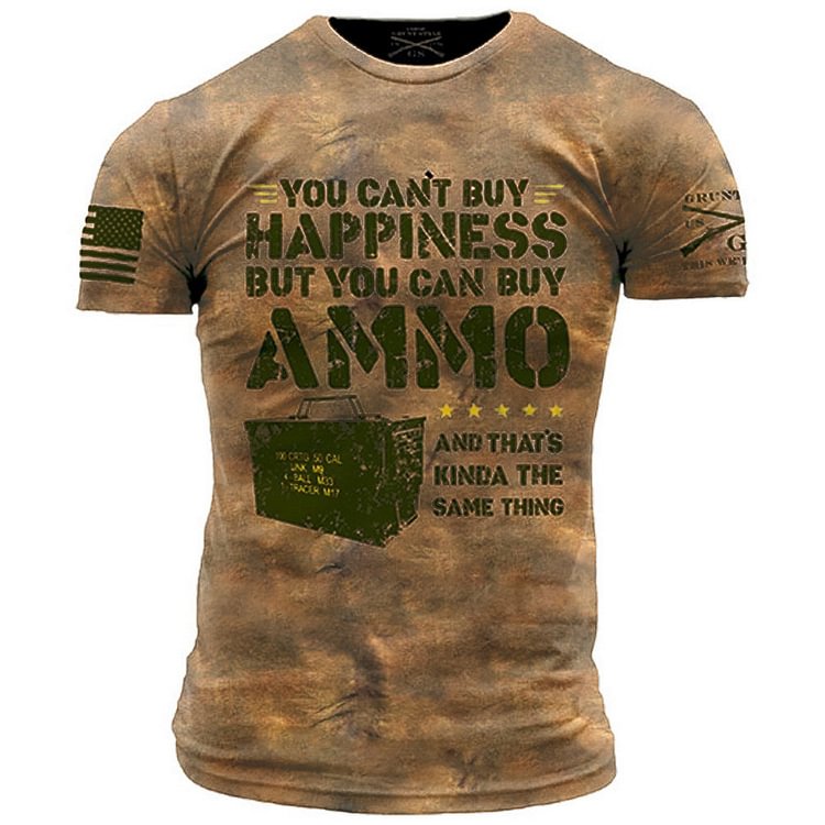 Outdoor Tactical Crew Neck Print T-shirt