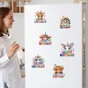 6Pcs Acrylic Animals Birthday Diamond Painting Fridge Stickers for Whiteboards