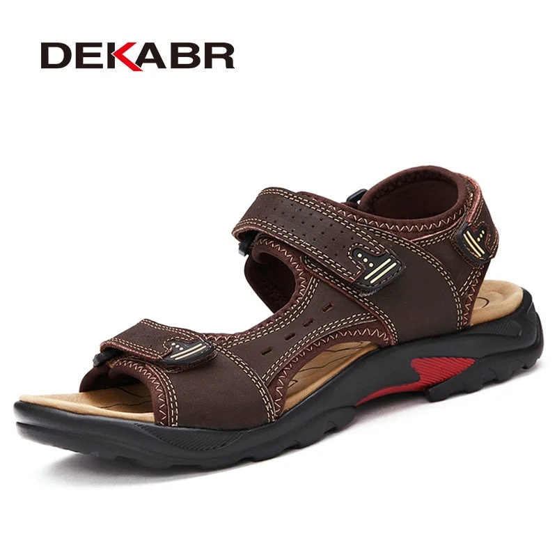 DEKABR Top Quality Sandal Men Sandals Summer Genuine Leather Sandals Men Outdoor Shoes Men Leather Shoes Big Plus size 46 47 48