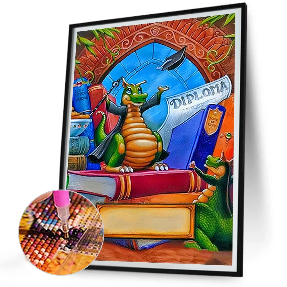 Diamond Painting - Full Round Drill - Green Dragon(30*40cm)