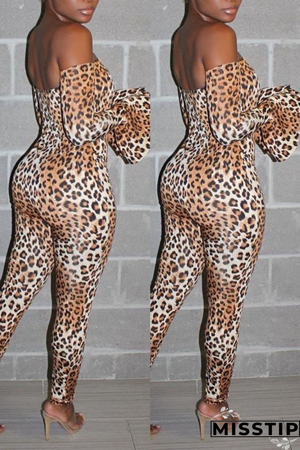 Leopard print Sexy Leopard grain Long Sleeve Wrapped