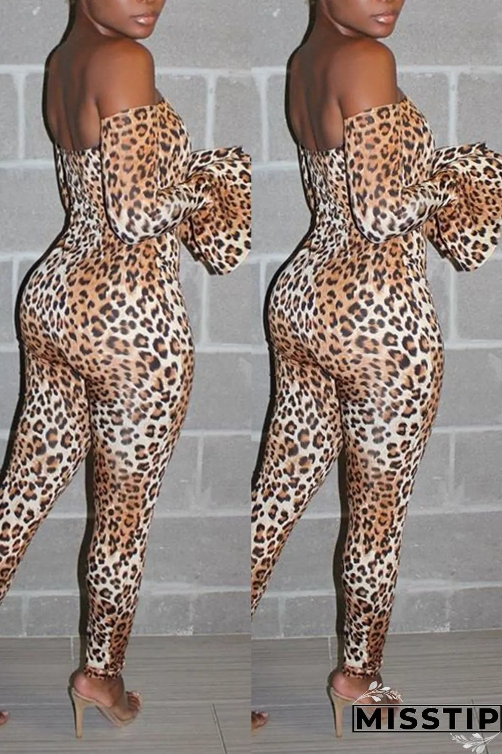 Leopard print Sexy Leopard grain Long Sleeve Wrapped