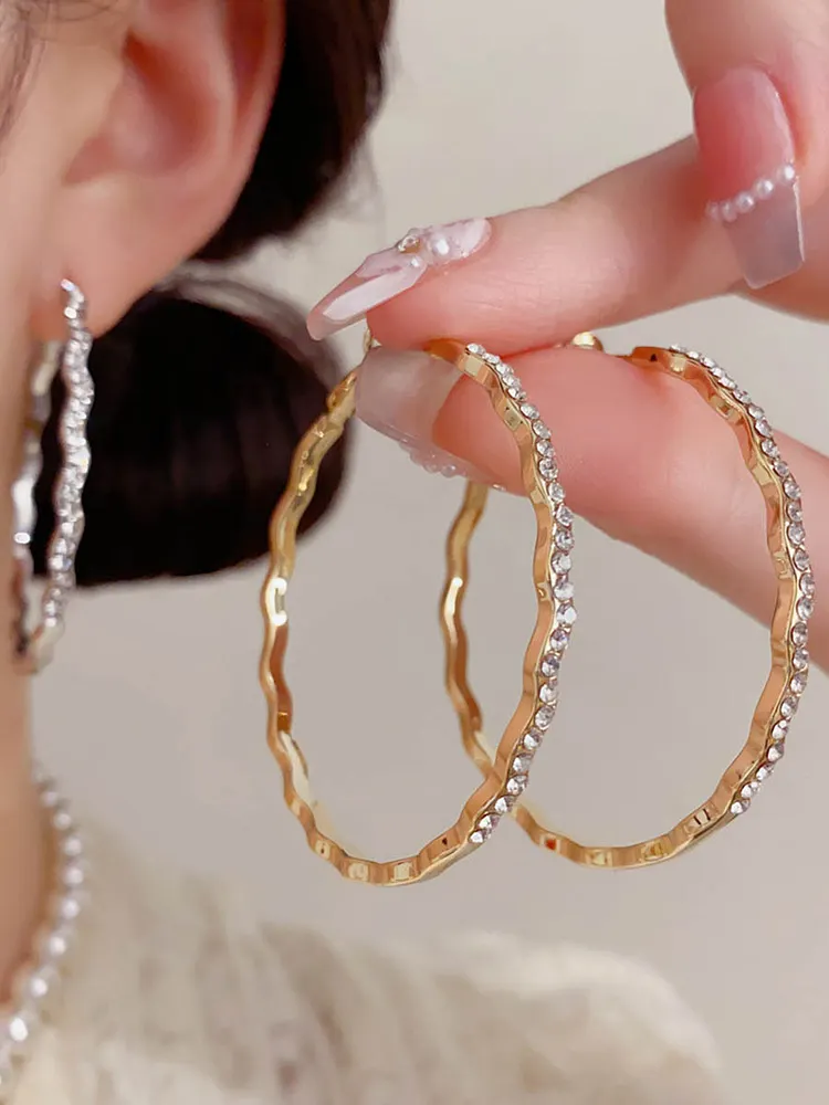 Geometric Rhine Stones Normcore Earrings Accessories