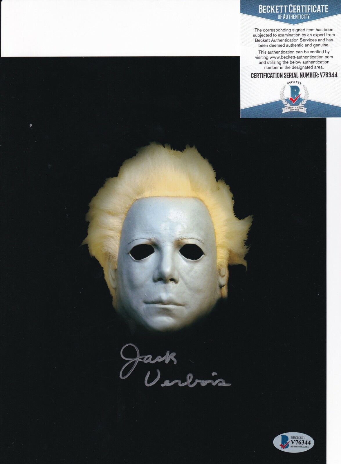 JACK VERBOIS signed (HALLOWEEN II) Ben Tramer 8X10 Photo Poster painting BECKETT BAS V76344