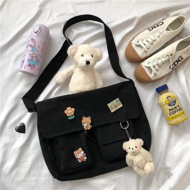Cute Printed Sweet Shoulder Canvas Bag SP16592