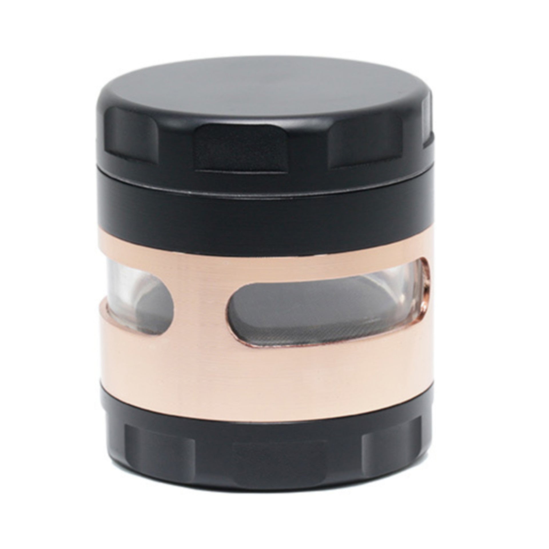 60MM 4 Piece Zinc Alloy Large Chamfered Herb Grinder-Gold