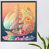 Diamond Painting -DIY Full Square Drill Flower Sailboat