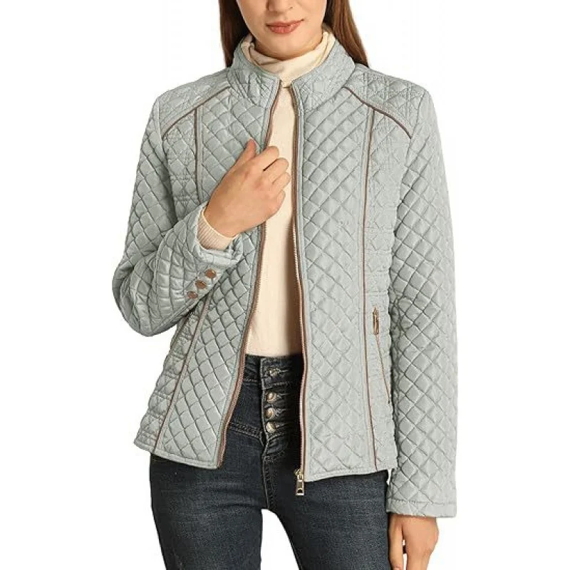 Nigikala Nigikala And Winter Women's Standing Collar Lightweight Quilt Cotton Suit Plus Cushion Zipper Coat MG569