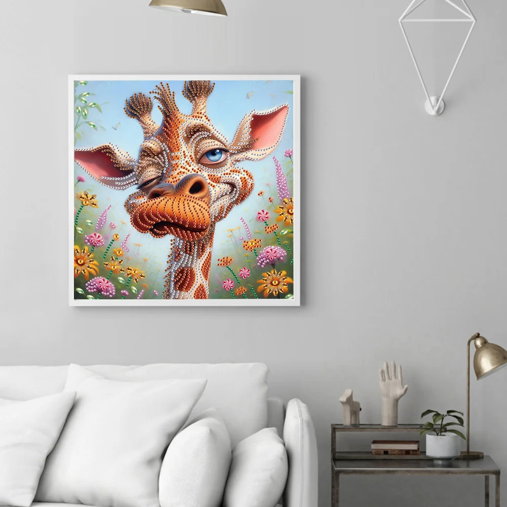 Diamond Painting - Partial Special Shaped Drill - Giraffe(Canvas|30*30cm)