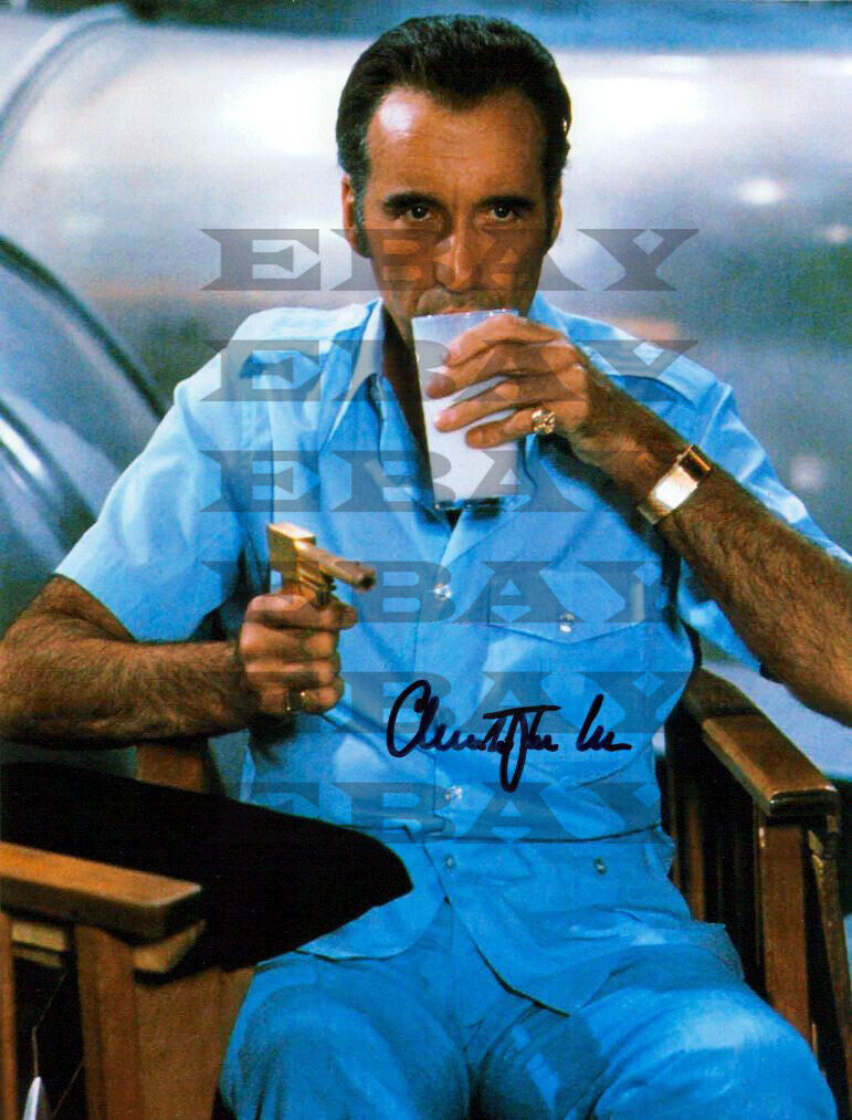 Christopher Lee (The Man with the Golden Gun) Signed 8x10 Photo Poster painting Reprint