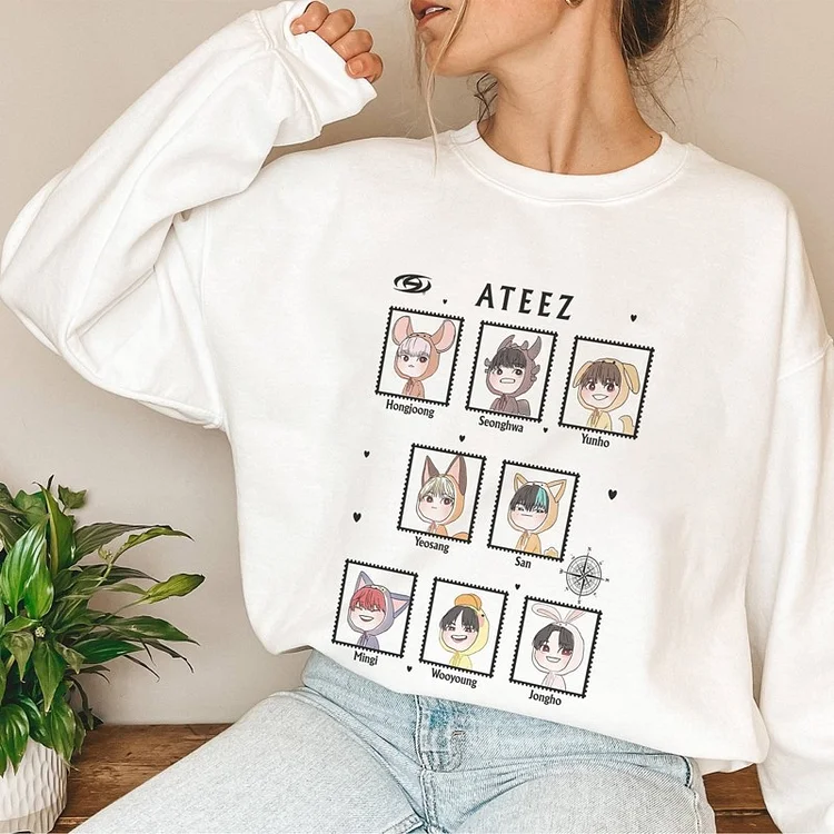 ATEEZ World Tour The Fellowship : Break the Wall In Asia Cartoon Sweatshirt officialateezshop