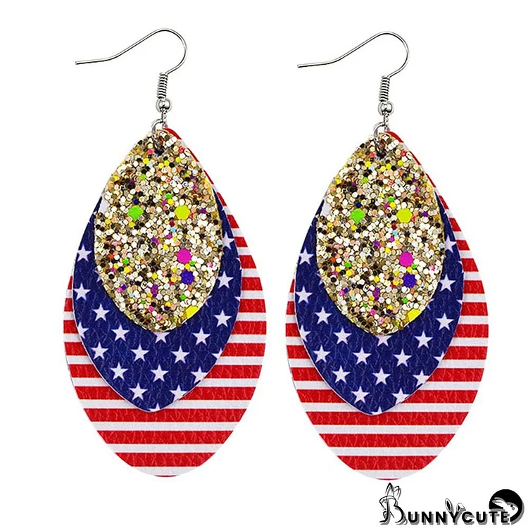 Colour Fashion Print Patchwork Earrings