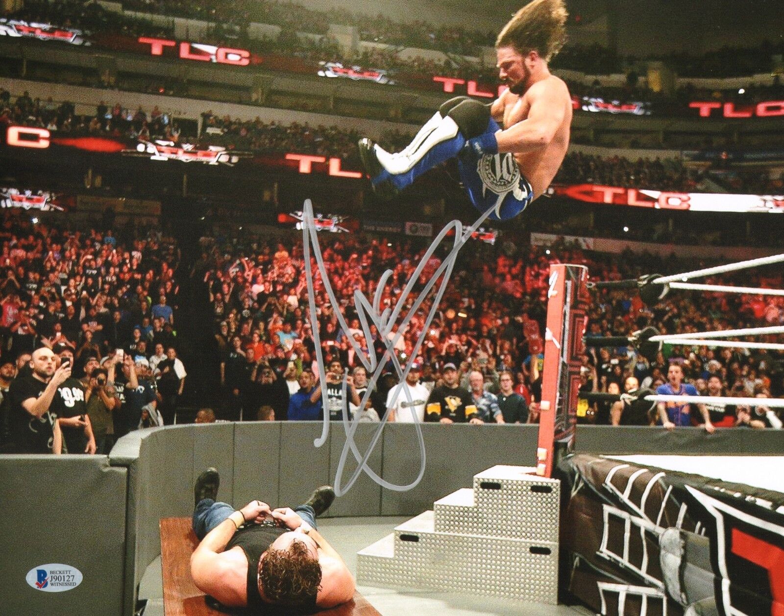 AJ Styles Signed 11x14 Photo Poster painting BAS Beckett COA WWE Pro Wrestling Picture Autograph