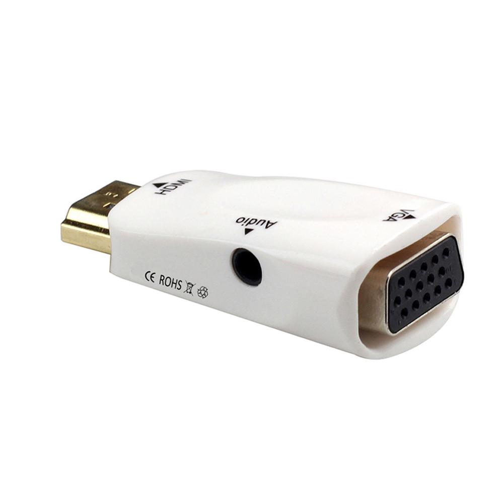 

Portable 1080P USB HDMI-compatible Male to VGA Audio Female TV AV Converter Adapter, 501 Original