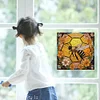 1PC-Diamonds Painting Stained Glass Bee Wall Sticker Home Decor