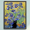 Van Gogh Irises And Black Cat-11CT Stamped Cross Stitch 40*50cm/15.75*19.69in