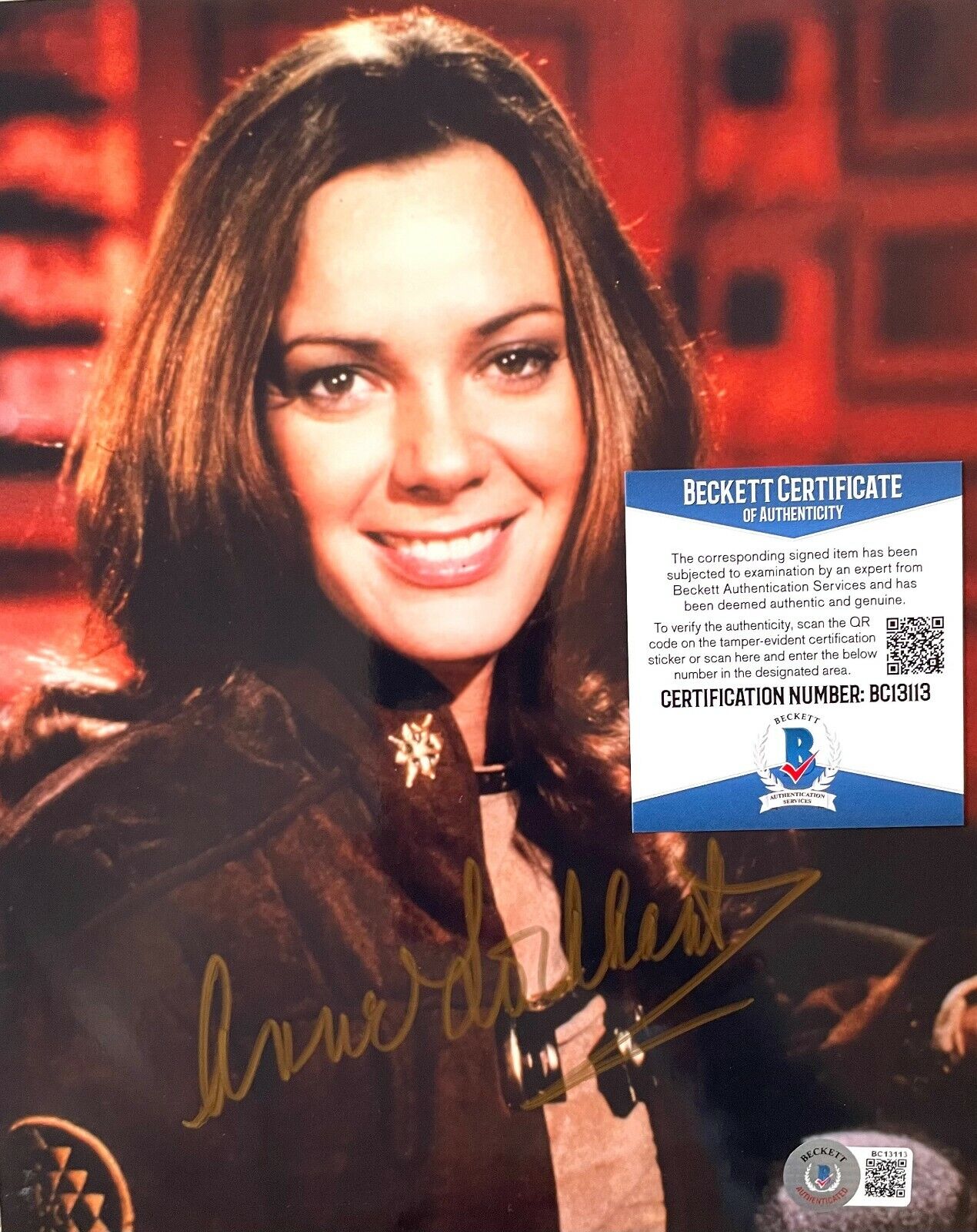 Anne Lockhart Battlestar Galactica Original Signed 8X10 Photo Poster painting w/Beckett COA #3