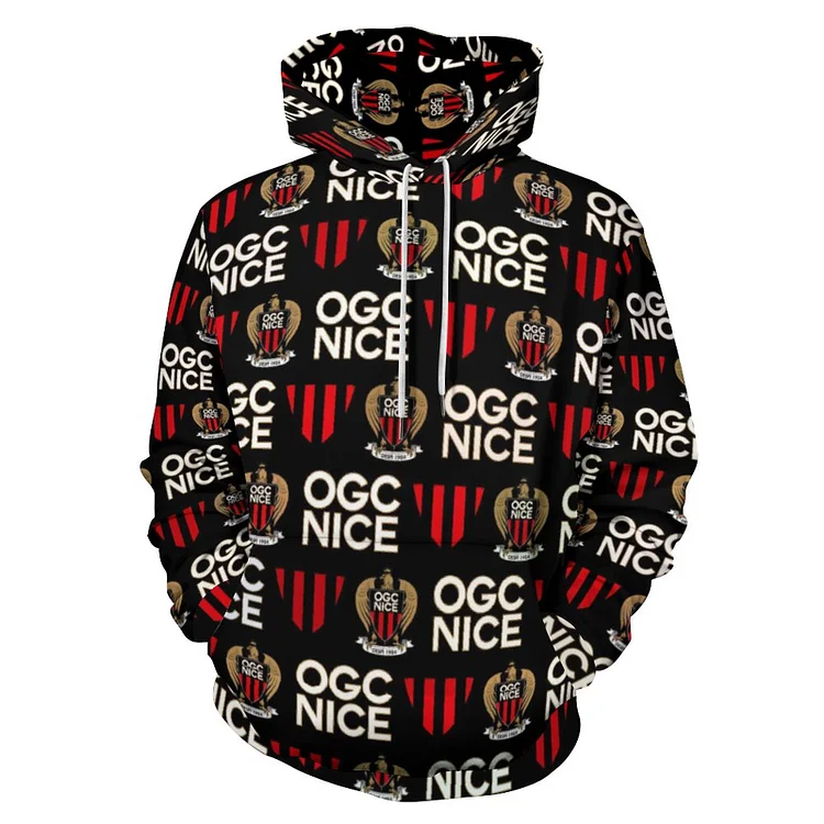 OGC Nice Unisexe Pullover Sweat-Shirt À Capuche Oversize Streetwear Hip Hop