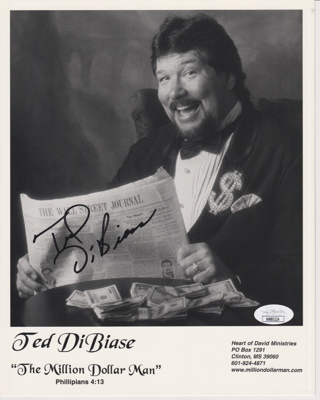 Million Dollar Man Ted DiBiase Signed Auto Autographed 8x10 Promo Photo Poster painting WWF JSA