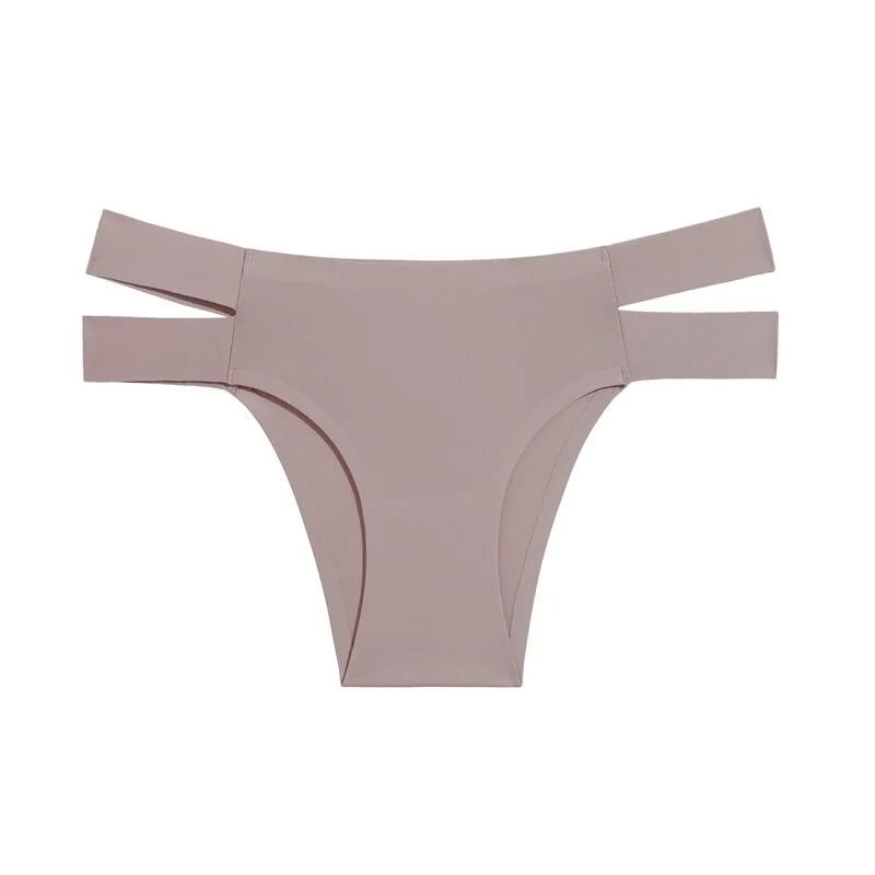 Billionm Women Sexy Panties Solid Color Low Waist Briefs Waist Slit Breathable Underwear Female Summer Seamless Cool Underpants Lingerie