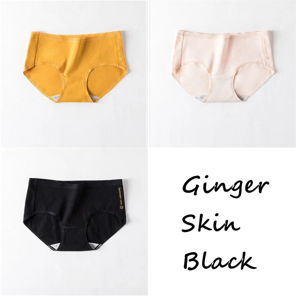3Pcs Women Panties Lady Soft Cotton Underwear Girls Breathable Seamless Mid Waist Briefs Women Cute Sexy Lingerie Intimates New