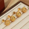 Hollow Round Ball Zircon 18K Golden Earrings