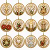 12pcs/set DIY Rhinestone Diamond Special Shape Pearl Art Hanging Acrylic DIY Christmas Tree Ornament Kit