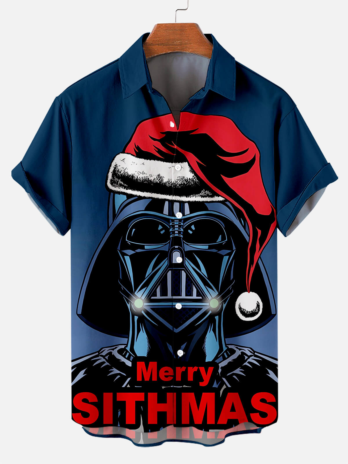 Men's Christmas Cartoon Fun Print Short Sleeve Shirt PLUSCLOTHESMAN