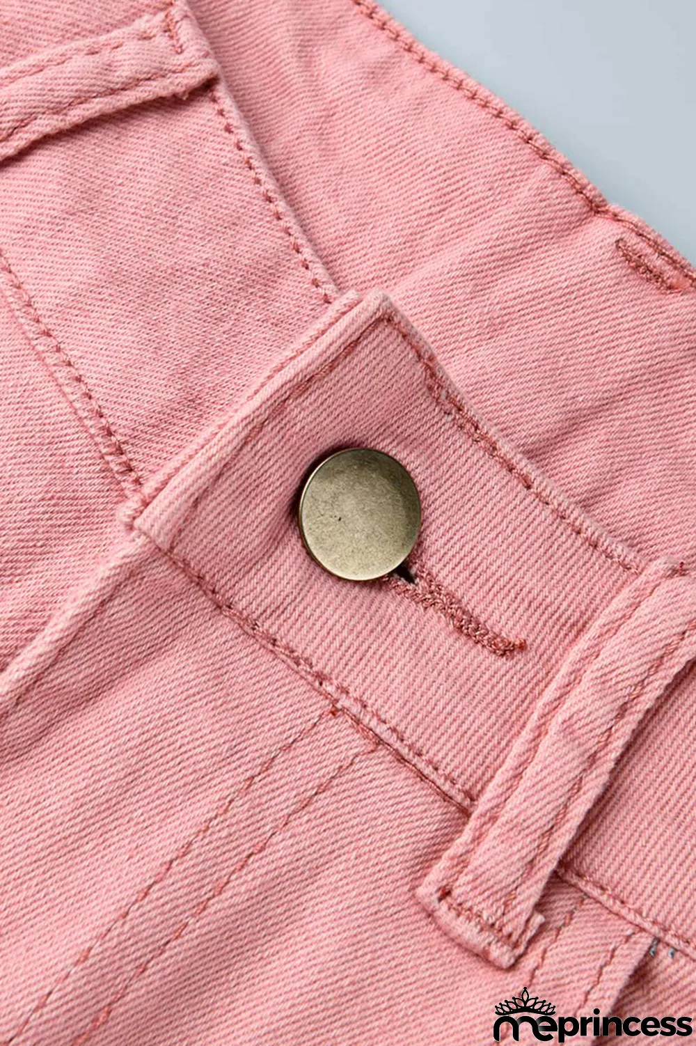 Pink Fashion Casual Denim Flared Pants