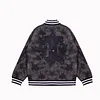 Chrome Hearts Fleur-de-lis Patch Varsity Jacket - Grey Tie-dye Outerwear A5588
