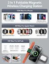 Apple 3 in 1 Wireless Charger Family Bucket Foldable Magnetic Magsafe Desktop Stand