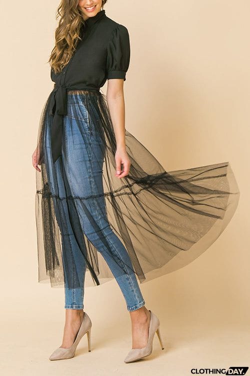 Showing Off A Little Shirt Cover Dress