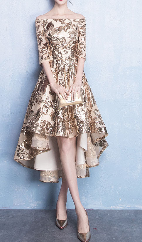 Spring And Autumn Off-shoulder High Sense Dress